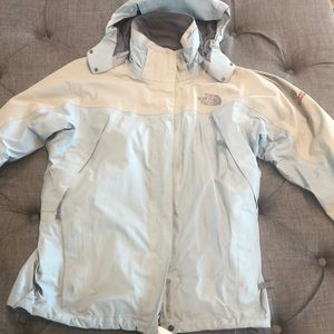 North Face parka with zip in Denali fleece jacket